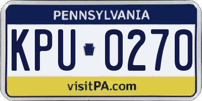 PA license plate KPU0270