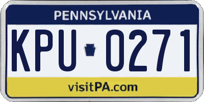 PA license plate KPU0271