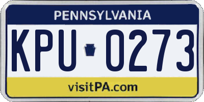 PA license plate KPU0273