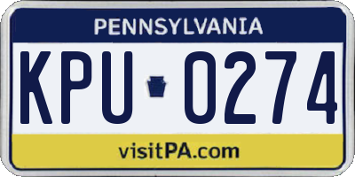 PA license plate KPU0274