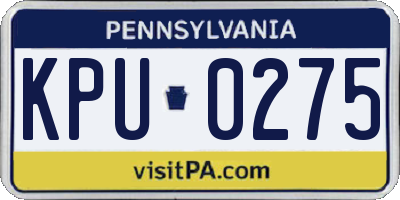 PA license plate KPU0275