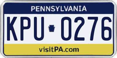 PA license plate KPU0276
