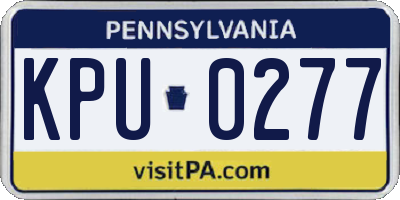 PA license plate KPU0277