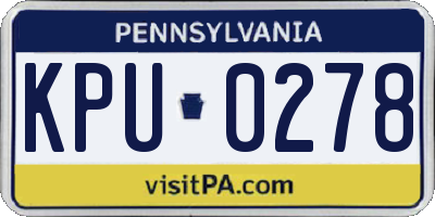 PA license plate KPU0278