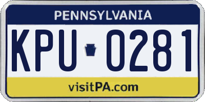 PA license plate KPU0281
