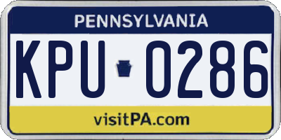 PA license plate KPU0286