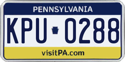 PA license plate KPU0288
