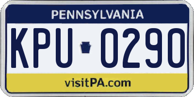 PA license plate KPU0290