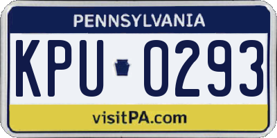 PA license plate KPU0293