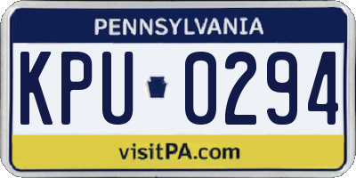 PA license plate KPU0294