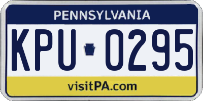 PA license plate KPU0295