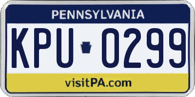 PA license plate KPU0299