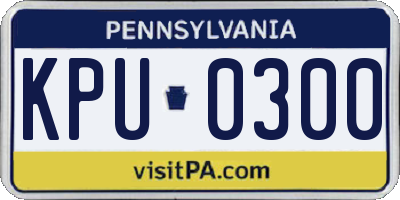 PA license plate KPU0300