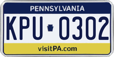 PA license plate KPU0302