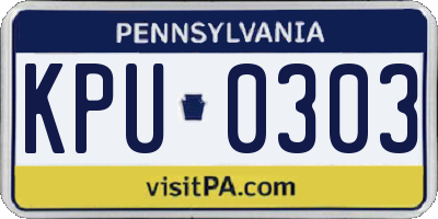 PA license plate KPU0303