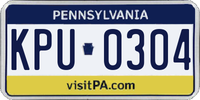 PA license plate KPU0304