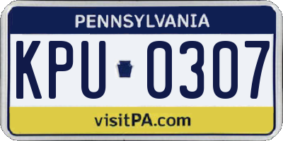 PA license plate KPU0307