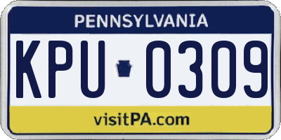 PA license plate KPU0309