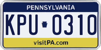 PA license plate KPU0310