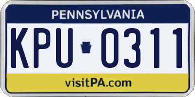 PA license plate KPU0311