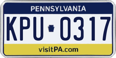 PA license plate KPU0317