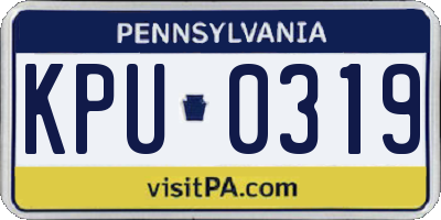 PA license plate KPU0319
