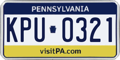 PA license plate KPU0321
