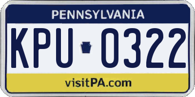 PA license plate KPU0322