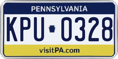 PA license plate KPU0328