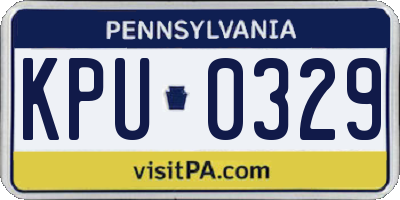 PA license plate KPU0329