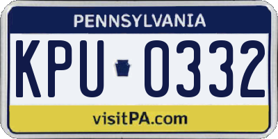 PA license plate KPU0332
