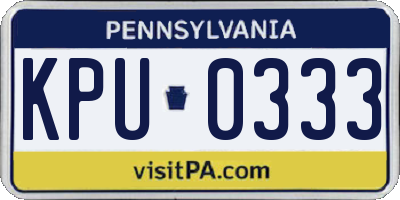 PA license plate KPU0333