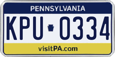 PA license plate KPU0334