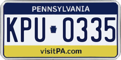 PA license plate KPU0335