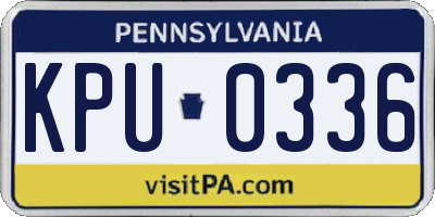 PA license plate KPU0336