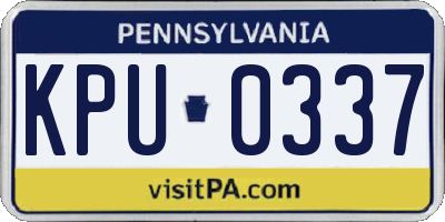 PA license plate KPU0337