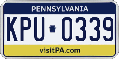 PA license plate KPU0339