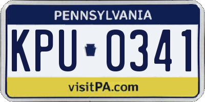 PA license plate KPU0341