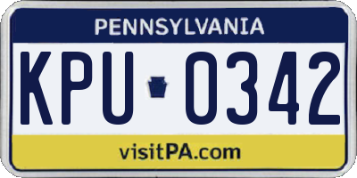 PA license plate KPU0342