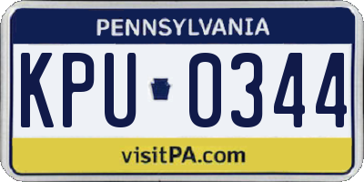 PA license plate KPU0344