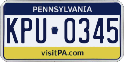 PA license plate KPU0345