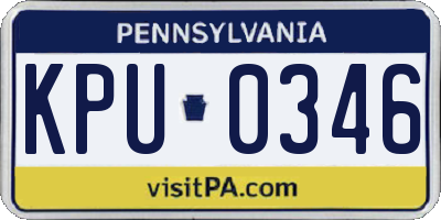 PA license plate KPU0346