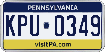 PA license plate KPU0349