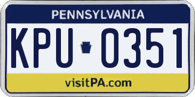 PA license plate KPU0351