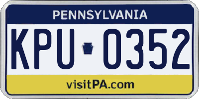 PA license plate KPU0352