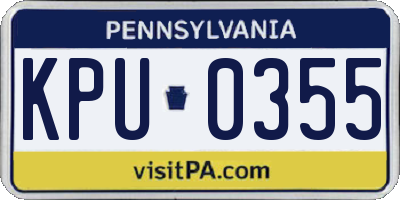 PA license plate KPU0355