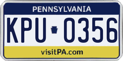 PA license plate KPU0356