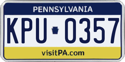 PA license plate KPU0357