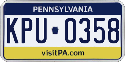 PA license plate KPU0358
