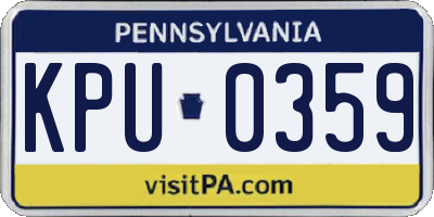 PA license plate KPU0359